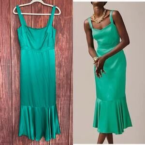 J. Crew Collection Fitted Flare Hem Dress in Luster Crepe Cocktail Party Size 4